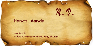Mancz Vanda névjegykártya